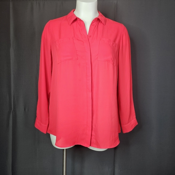 Lane Bryant Red Ling Sleeve Blouse - Picture 1 of 6